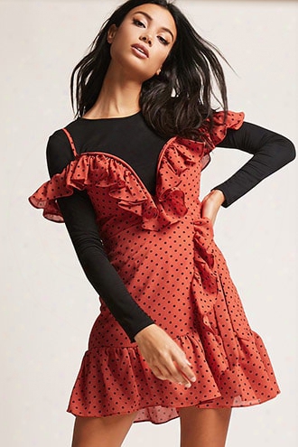 Selfie Leslie Polka Dot Ruffle Dress