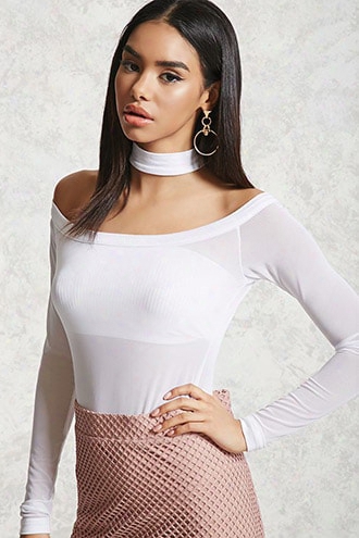 Sheer Mesh Choker Bodysuit