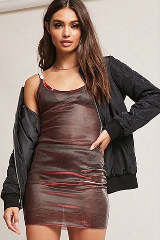 Sheer Metallic Cami Dress