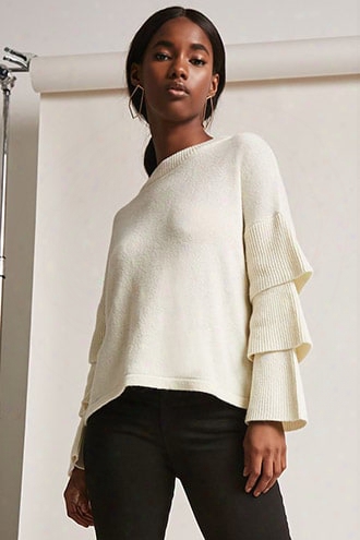 Tiered Ribbed Knit Sweater