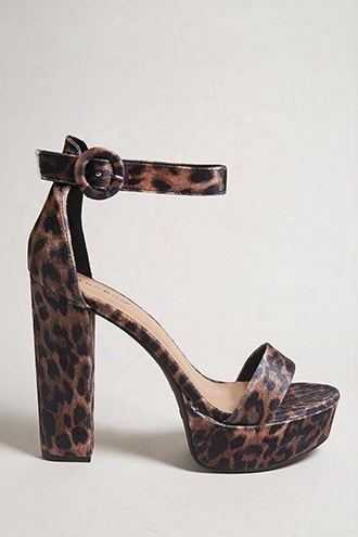 Velvet Leopard Platform Heels