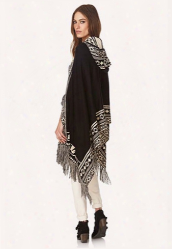 Winter Nights Fringed Poncho