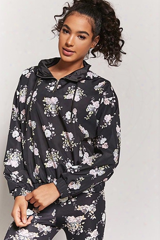 Active Floral Print Windbreaker