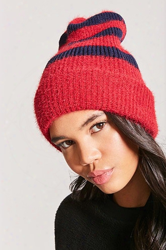 Brushed Knit Striped Beanie