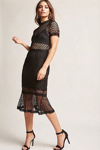 Crochet Lace Midi Dress