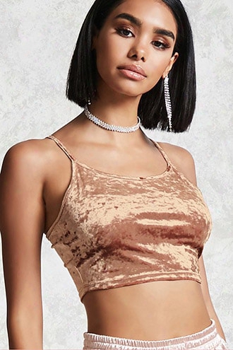 Crushed Velvet Cropped Cami