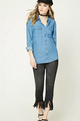 Dolphin Hem Denim Shirt