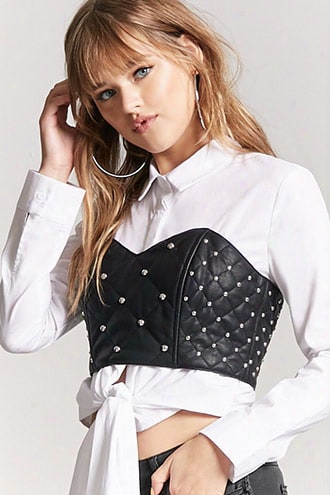 Faux Leather Studded Tube Top