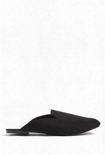 Faux Suede Loafer Mules