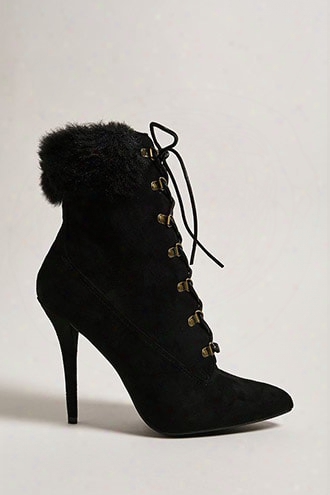 Faux Suede Stiletto Boots