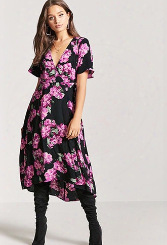 Floral High-low Wrap Dress