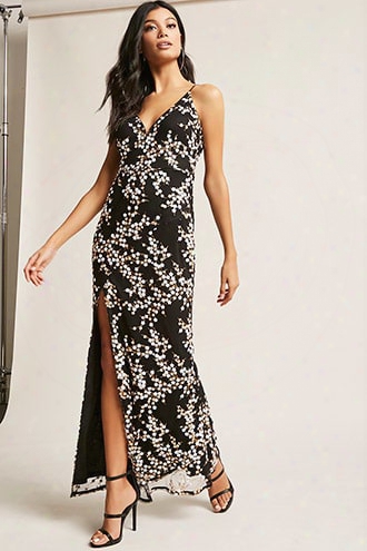 Floral Sequin Maxi Dress