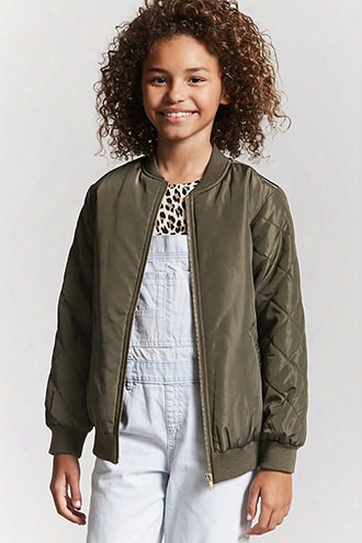 Girls Quilted Sleeve Bomber Jacket (kids)