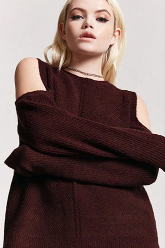 High-low Open-shoulder Sweater