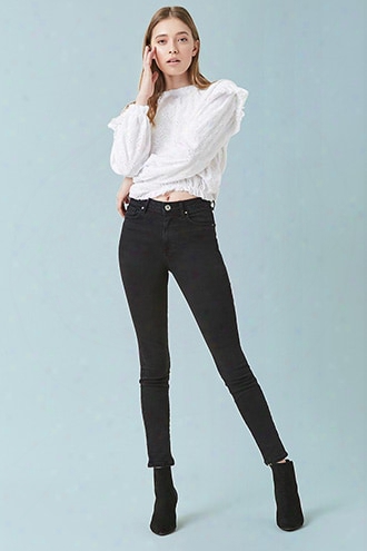 High-rise Cheeky Slit Skinny Jeans