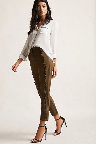 High-rise Ruffle Pants