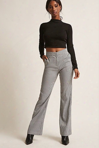 Houndstooth Wide-leg Pants