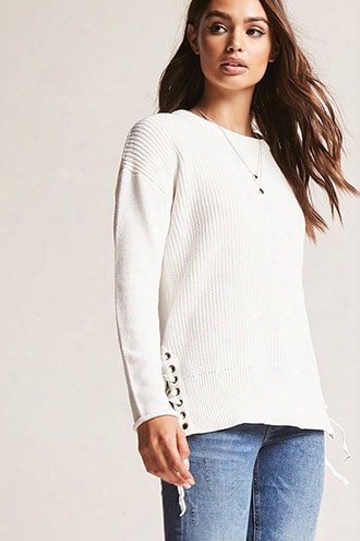 Lace-up Hem Sweater