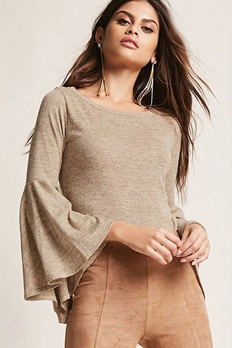 Marled Bell-sleeve Top