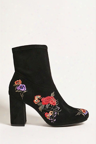 Mia Embroidered Ankle Boots