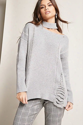 Mock Neck Cutout Sweater