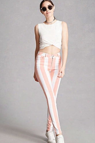 Motel Striped Twill Skinny Pants