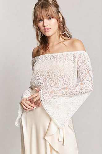 Off-the-shoulder Crochet Lace Crop Top