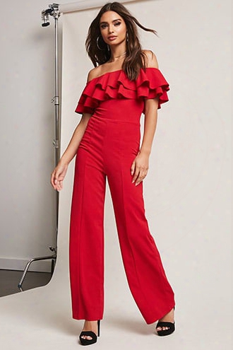 Off-the-shoulder Flounce Jumpsuit