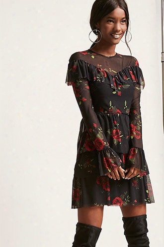 Oh My Love Floral Mesh Dress