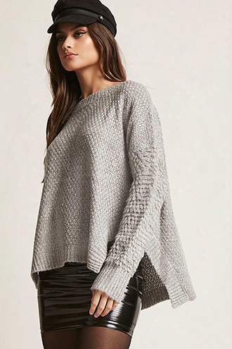 Open-knit Loop-sleeve Sweater