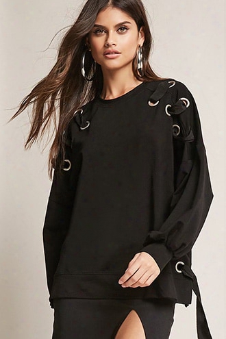 Oversized Lace-up Sweatshirt