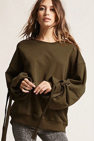 Oversized Self-tie Sweatshirt