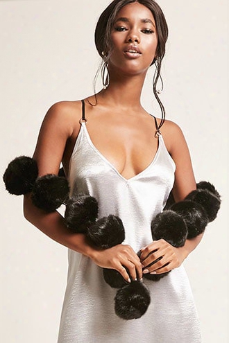 Pia Rossini Faux Fur Pom Pom Scarf