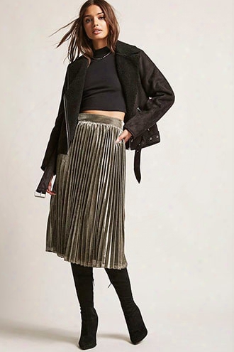 Pleated Metallic Skirt