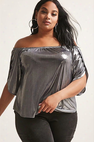 Plus Size Black Ivy Metzllic Top