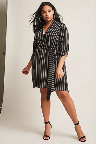 Plus Size Black Ivy Striped Dress