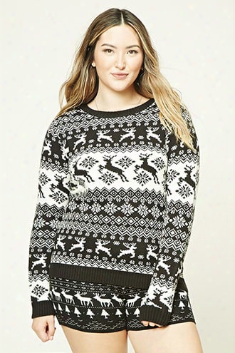 Plus Size Fair Isle Shorts