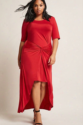 Plus Size High-low Tulip Hem Dress