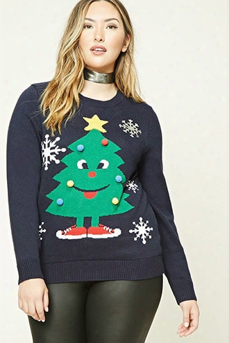 Plus Size Holiday Tree Sweater