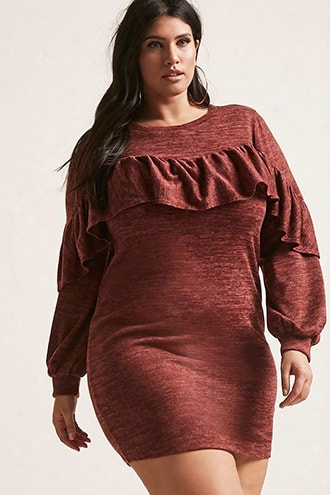 Plus Size Marled Flounce Dress