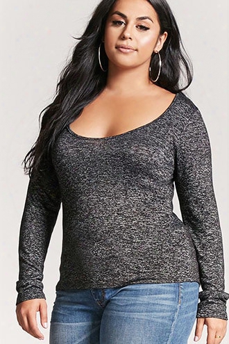 Plus Size Marled Knit Top