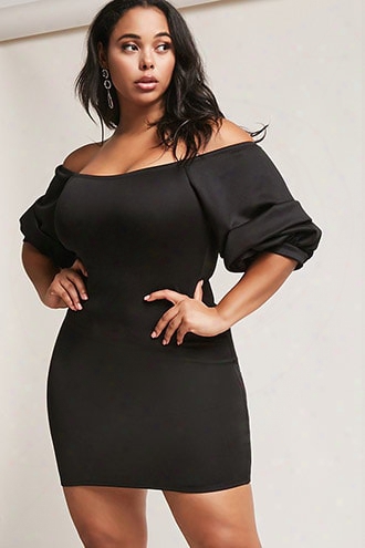 Plus Size Puff Sleeve Dress