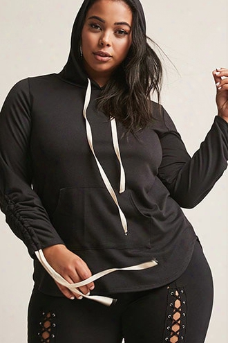 Pous Size Ruched Hoodie