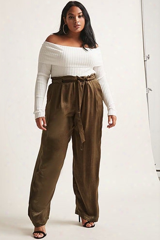 Plus Size Satin Palazzo Pants