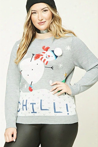 Plus Size Snowman Sweater