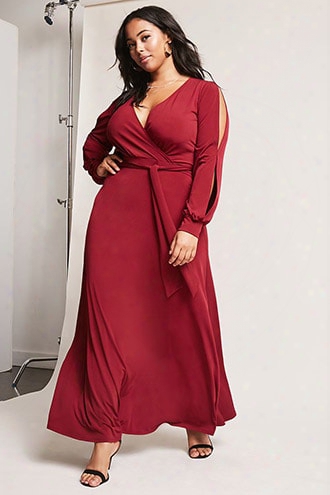 Plus Size Surplice Maxi Dress