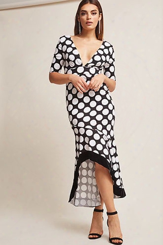 Polka-dot High-low Dress