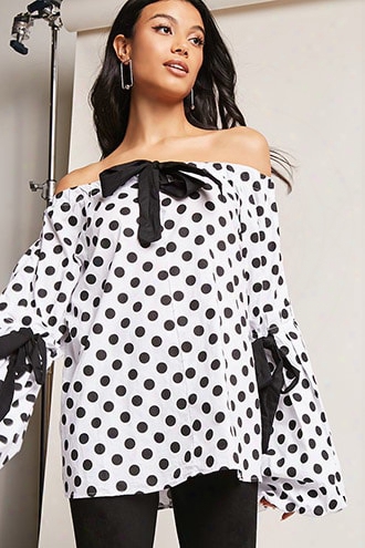 Polka Dot Poplin Top