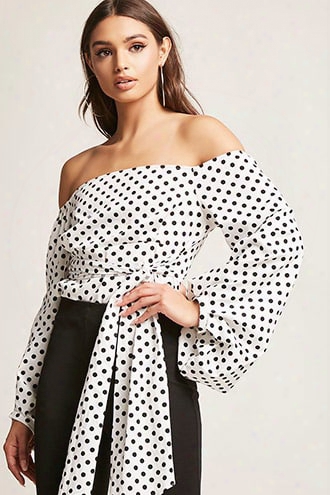 Polka Dot Tie-waist Top