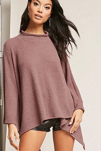 Poncho-inspired Sweater-knit Top